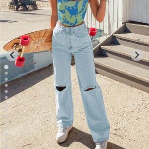 Beginning Boutique Robin Wide Leg Jeans ripped y2k denim trendy pinterest
